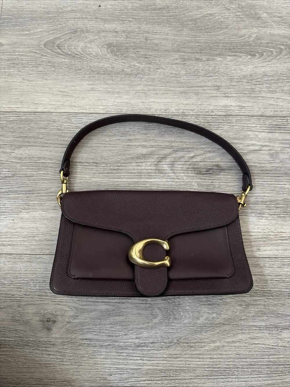 Coach Tabby Shoulder Bag 26 Pebble Dark Brown /Brass Classic